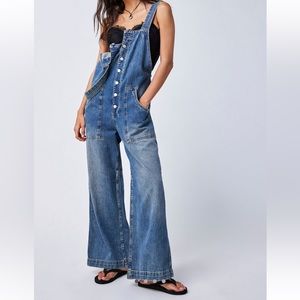 Free People Denim Overalls size M